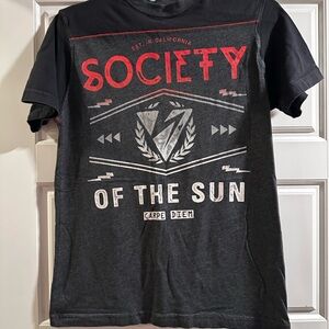 Society Black and Red Short Sleeve Tees